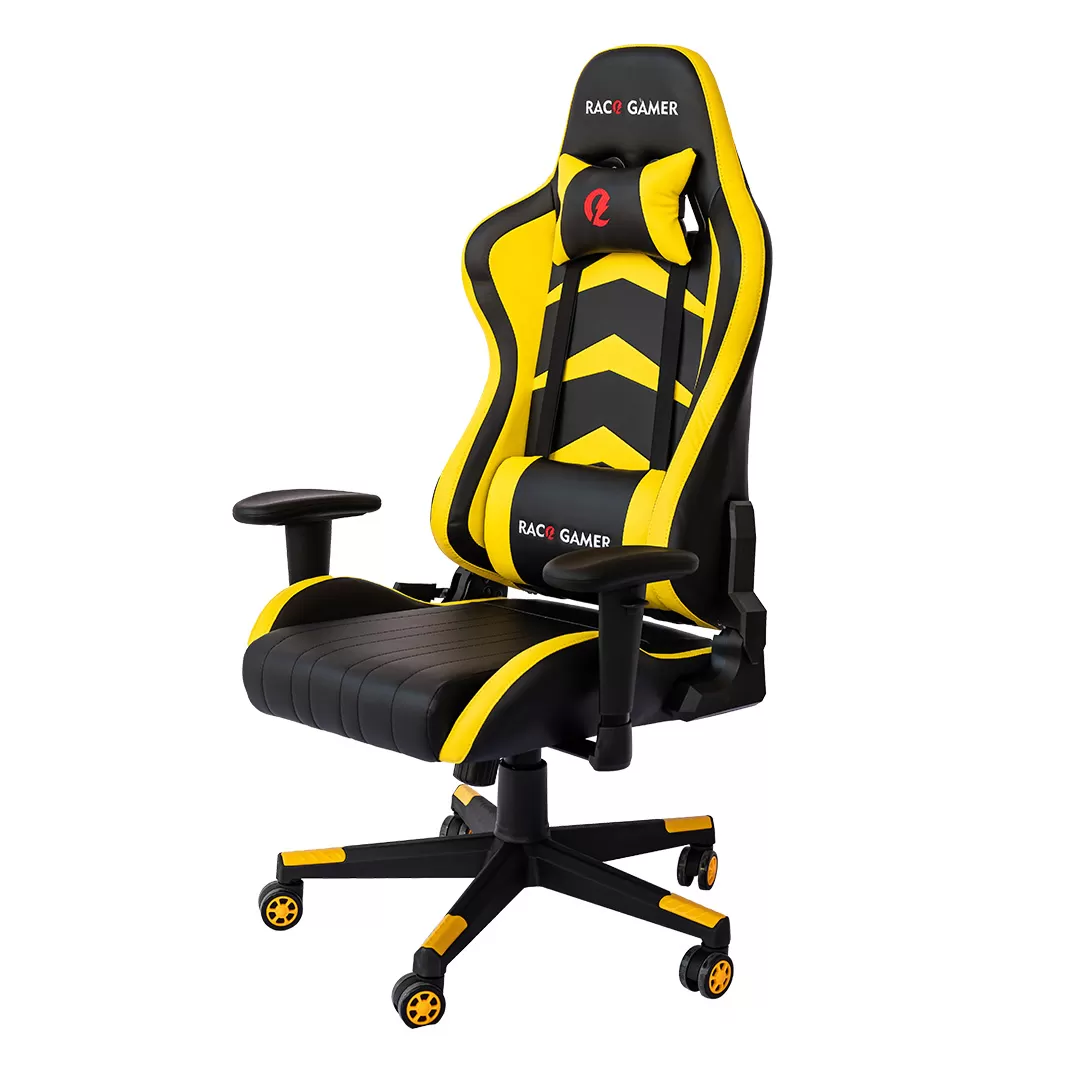 Cadeira PC Gamer Racer Profissional - Preto / Amarelo. A melhor cadeira PC Gamer. Qualidade excepcional! MXRacer Preto/Amarelo