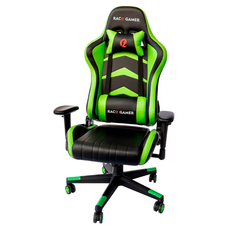 Cadeira PC Gamer Racer Profissional - Preto / Verde. A Melhor Cadeira PC Gamer. Qualidade Excepcional! MXRacer Preto/Verde