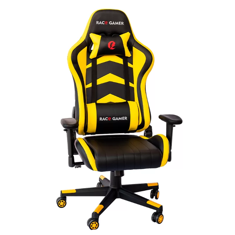 Cadeira PC Gamer Racer Profissional - Preto / Amarelo. A Melhor Cadeira PC Gamer. Qualidade Excepcional! MXRacer Preto/Amarelo